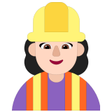 👷🏻‍♀️ Woman Construction Worker: Light Skin Tone, Emoji by Microsoft