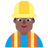 👷🏾‍♂️ Bauarbeiter: Mitteldunkle Hautfarbe Emoji von Microsoft