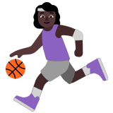 ⛹🏿‍♀️ Woman Bouncing Ball: Dark Skin Tone, Emoji by Microsoft