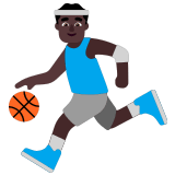 ⛹🏿‍♂️ Mann Mit Ball: Dunkle Hautfarbe Emoji von Microsoft