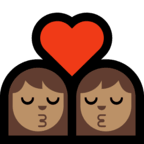 👩🏽‍❤️‍💋‍👩🏽 Kiss: Woman, Woman, Medium Skin Tone, Emoji by Microsoft