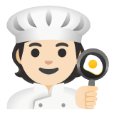 🧑🏻‍🍳 Cook: Light Skin Tone, Emoji by Google