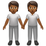 🧑🏾‍🤝‍🧑🏾 People Holding Hands: Medium-Dark Skin Tone, Emoji by Apple