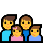 👨‍👨‍👧‍👦 Familie: Mann, Mann, Mädchen Und Junge Emoji von Microsoft