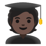 🧑🏿‍🎓 Student: Dark Skin Tone, Emoji by Google