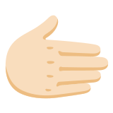 🫱🏻 Rightwards Hand: Light Skin Tone, Emoji by Google