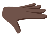 🫳🏿 Palm Down Hand: Dark Skin Tone, Emoji by Google