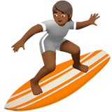 🏄🏾 Person Surfing: Medium-Dark Skin Tone, Emoji by Apple