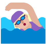 🏊🏼‍♀️ Пловчиха: Светлый Тон Кожи, смайлик от Microsoft