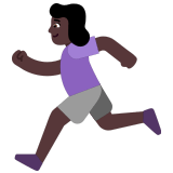 🏃🏿‍♀️ Woman Running: Dark Skin Tone, Emoji by Microsoft