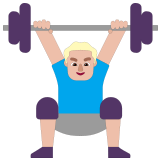 🏋🏼‍♂️ Man Lifting Weights: Medium-Light Skin Tone, Emoji by Microsoft