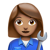 👩🏽‍🔧 Woman Mechanic: Medium Skin Tone, Emoji by Apple