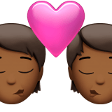 💏🏾 Kiss: Medium-Dark Skin Tone, Emoji by Apple