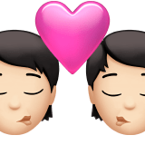 💏🏻 Kiss: Light Skin Tone, Emoji by Apple