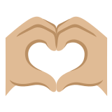 🫶🏼 Heart Hands: Medium-Light Skin Tone, Emoji by Google