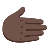🫱🏿 Rightwards Hand: Dark Skin Tone, Emoji by Google