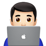 👨🏻‍💻 Man Technologist: Light Skin Tone, Emoji by Apple