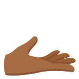 🫴🏾 Palm Up Hand: Medium-Dark Skin Tone, Emoji by Google