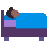🛌🏾 Im Bett Liegende Person: Mitteldunkle Hautfarbe Emoji von Microsoft