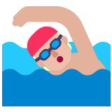 🏊🏼 Плавание: Светлый Тон Кожи, смайлик от Microsoft