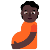 🫄🏿 Pregnant Person: Dark Skin Tone, Emoji by Microsoft