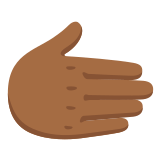 🫱🏾 Rightwards Hand: Medium-Dark Skin Tone, Emoji by Google