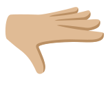 🫳🏼 Palm Down Hand: Medium-Light Skin Tone, Emoji by Google