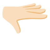 🫳🏻 Palm Down Hand: Light Skin Tone, Emoji by Google