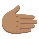 🫱🏽 Nach Rechts Weisende Hand: Mittlere Hautfarbe Emoji von Google