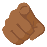 🫵🏾 Auf Betrachter Zeigender Zeigefinger: Mitteldunkle Hautfarbe Emoji von Google