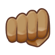 👊🏽 Geballte Faust: Mittlere Hautfarbe Emoji von Samsung