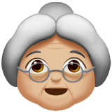 👵🏼 Femme Âgée : Peau Moyennement Claire Emoji par Apple