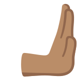 🫸🏽 Rightwards Pushing Hand: Medium Skin Tone, Emoji by Google