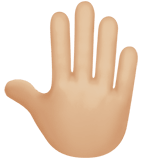 🤚🏼 Raised Back of Hand: Medium-Light Skin Tone, Emoji by Apple