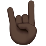 🤘🏿 Sign of The Horns: Dark Skin Tone, Emoji by Apple