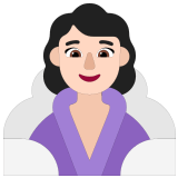 🧖🏻‍♀️ Woman in Steamy Room: Light Skin Tone, Emoji by Microsoft