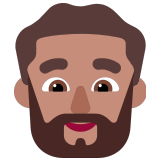 🧔🏽‍♂️ Бородатый Мужчина: Средний Тон Кожи, смайлик от Microsoft