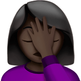 🤦🏿‍♀️ Sich An Den Kopf Fassende Frau: Dunkle Hautfarbe Emoji von Apple