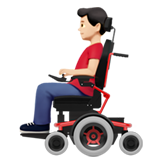 👨🏻‍🦼 Man in Motorized Wheelchair: Light Skin Tone, Emoji by Apple