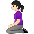 🧎🏻‍♀️ Woman Kneeling: Light Skin Tone, Emoji by Samsung