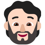 🧔🏻 Person: Light Skin Tone, Beard, Emoji by Microsoft