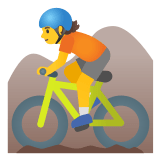 🚵 Person Mountain Biking, Emoji by Google