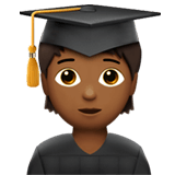 🧑🏾‍🎓 Student(in): Mitteldunkle Hautfarbe Emoji von Apple