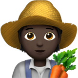 🧑🏿‍🌾 Farmer: Dark Skin Tone, Emoji by Apple