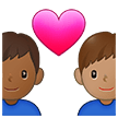 👨🏾‍❤️‍👨🏽 Couple with Heart: Man, Man, Medium-Dark Skin Tone, Medium Skin Tone, Emoji by Samsung
