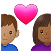 👩🏾‍❤️‍👨🏽 Couple with Heart: Woman, Man, Medium-Dark Skin Tone, Medium Skin Tone, Emoji by Samsung