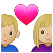 👩🏼‍❤️‍👨🏼 Couple with Heart: Woman, Man, Medium-Light Skin Tone, Emoji by Samsung