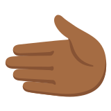 🫲🏾 Leftwards Hand: Medium-Dark Skin Tone, Emoji by Google