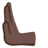 🫷🏿 Leftwards Pushing Hand: Dark Skin Tone, Emoji by Google