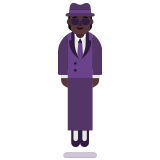 🕴🏿 Person in Suit Levitating: Dark Skin Tone, Emoji by Microsoft